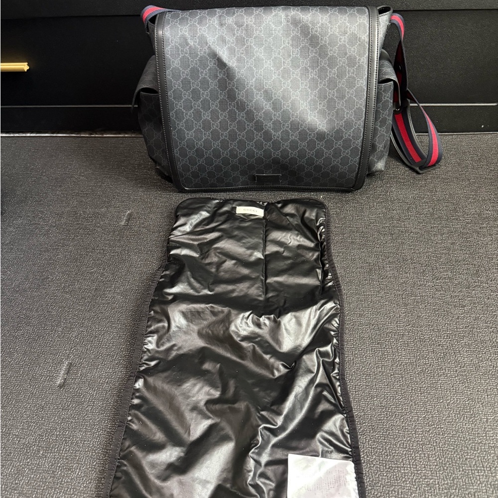 Gucci Gray and Black Baby Bag